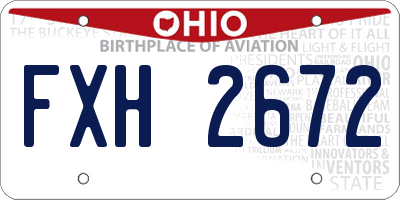 OH license plate FXH2672