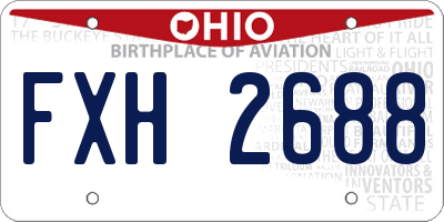 OH license plate FXH2688