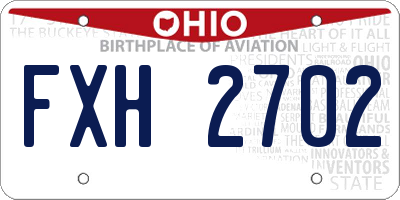 OH license plate FXH2702