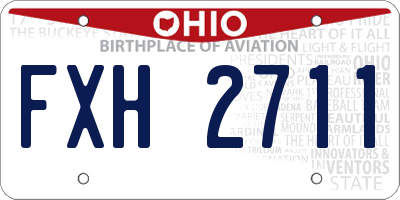 OH license plate FXH2711