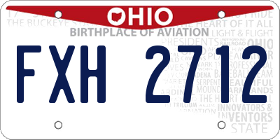 OH license plate FXH2712