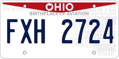 OH license plate FXH2724