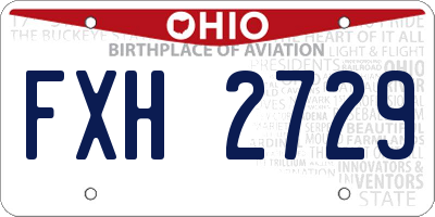OH license plate FXH2729