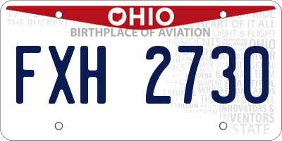 OH license plate FXH2730