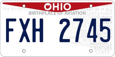 OH license plate FXH2745
