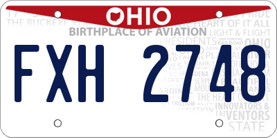 OH license plate FXH2748