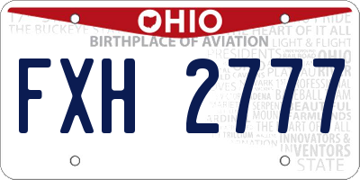 OH license plate FXH2777