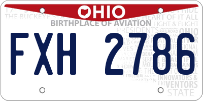 OH license plate FXH2786