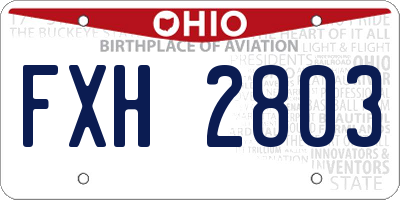 OH license plate FXH2803