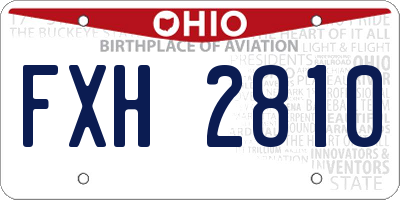 OH license plate FXH2810
