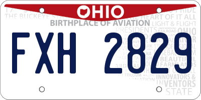 OH license plate FXH2829