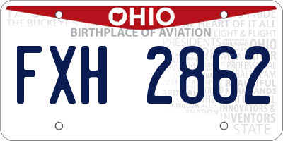 OH license plate FXH2862