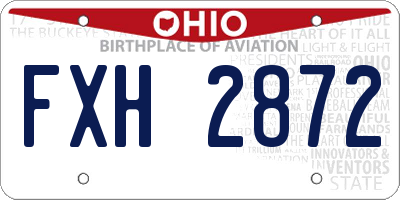 OH license plate FXH2872