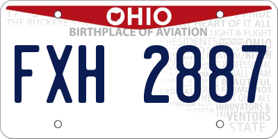 OH license plate FXH2887