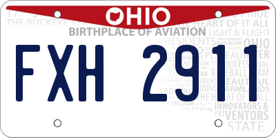 OH license plate FXH2911
