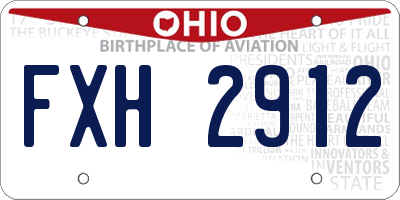 OH license plate FXH2912