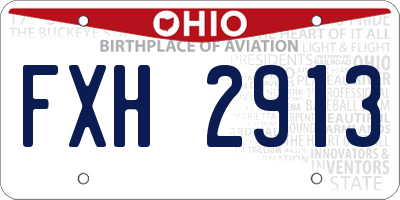 OH license plate FXH2913