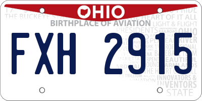 OH license plate FXH2915