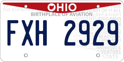 OH license plate FXH2929