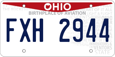 OH license plate FXH2944