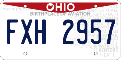 OH license plate FXH2957