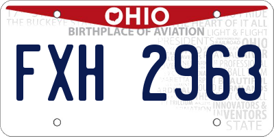 OH license plate FXH2963
