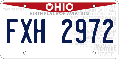 OH license plate FXH2972