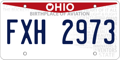 OH license plate FXH2973