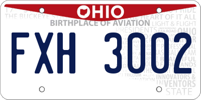 OH license plate FXH3002