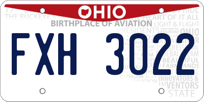 OH license plate FXH3022