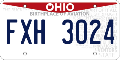 OH license plate FXH3024