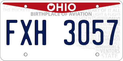 OH license plate FXH3057