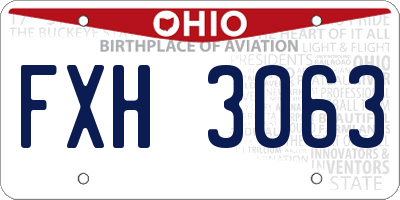 OH license plate FXH3063