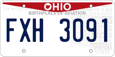 OH license plate FXH3091