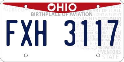 OH license plate FXH3117