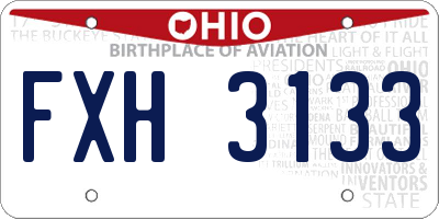 OH license plate FXH3133