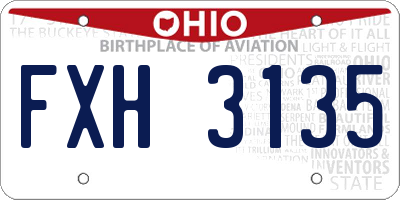 OH license plate FXH3135
