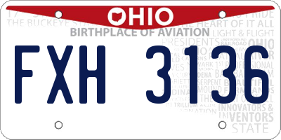 OH license plate FXH3136