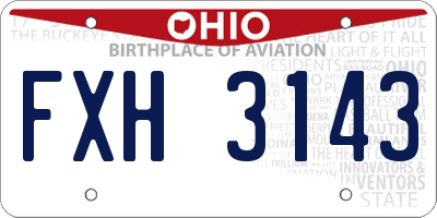 OH license plate FXH3143