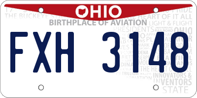 OH license plate FXH3148