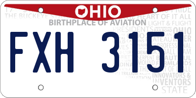 OH license plate FXH3151