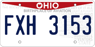 OH license plate FXH3153