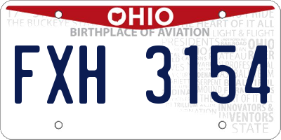 OH license plate FXH3154