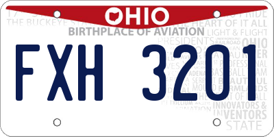 OH license plate FXH3201