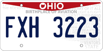 OH license plate FXH3223