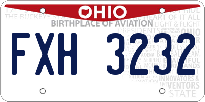 OH license plate FXH3232