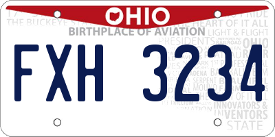 OH license plate FXH3234