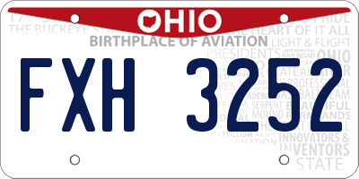OH license plate FXH3252