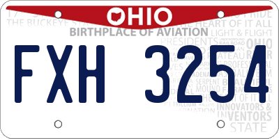 OH license plate FXH3254