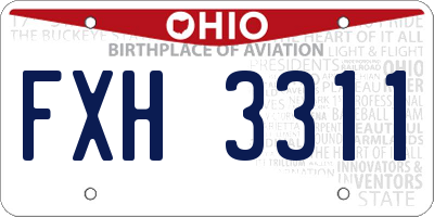 OH license plate FXH3311
